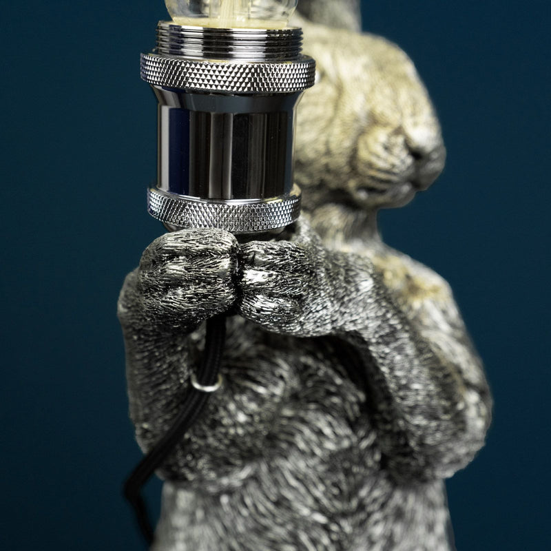 Tischleuchte Hase Meister Lampe von Werner Voß, in Silber