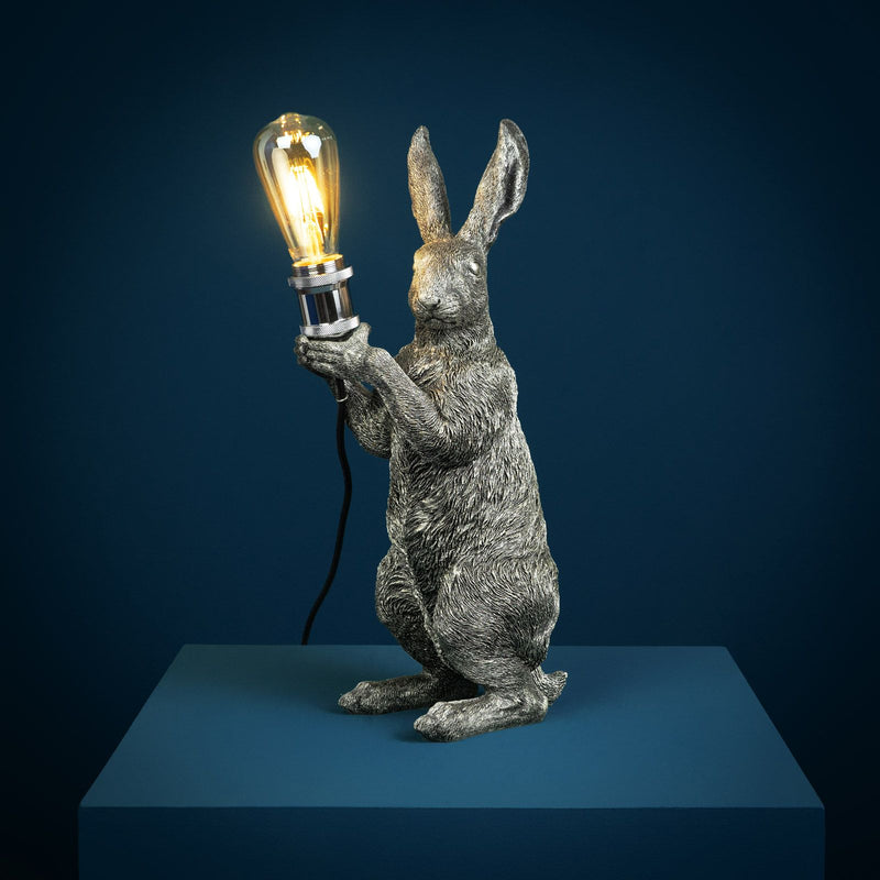 Tischleuchte Hase Meister Lampe von Werner Voß, in Silber