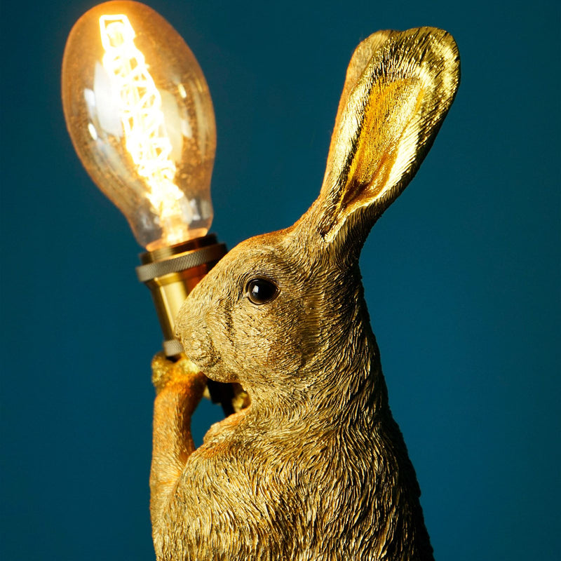 Tischleuchte Hase Meister Lampe von Werner Voß, in Gold