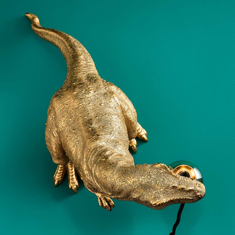 Tischleuchte Dinosaurier Rexy in Gold von Werner Voß, Ansicht 1