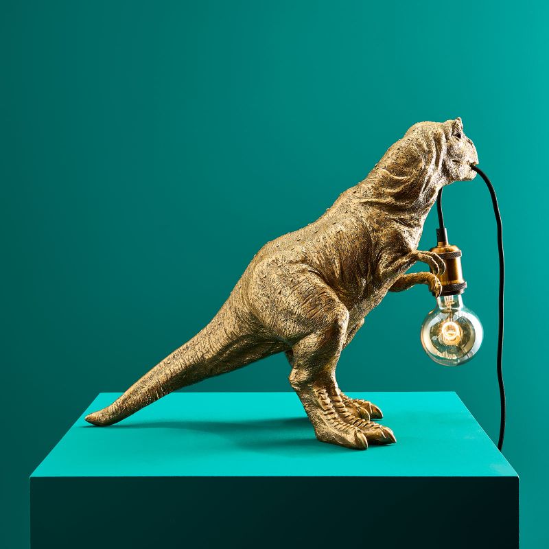Tischleuchte Dinosaurier Rexy in Gold von Werner Voß, Ansicht 5