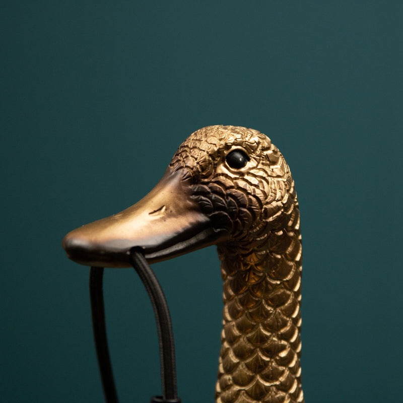 Tischleuchte Ente Son of a Duck in Gold von Werner Voß, Nahaufnahme