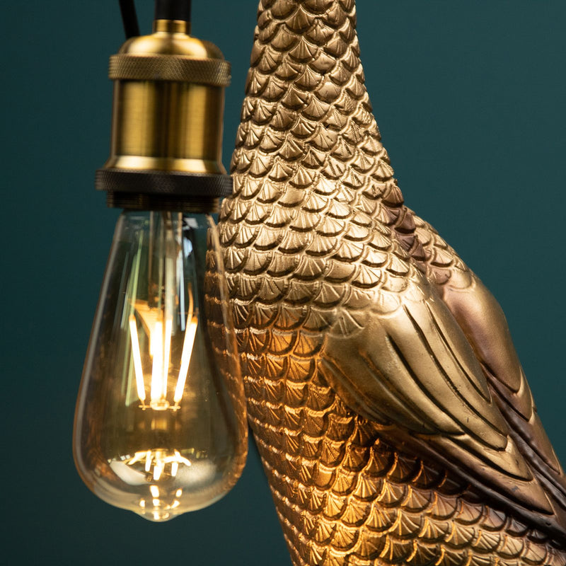 Tischleuchte Ente Son of a Duck in Gold von Werner Voß, Nahaufnahme