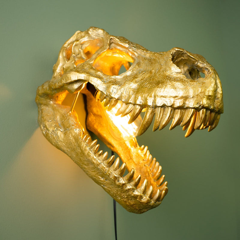 Wandleuchte Saurier Rexy in Gold von Werner Voß