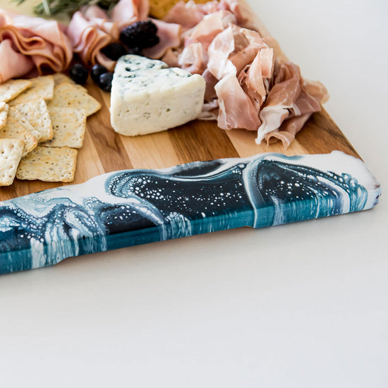 Servierbrett Brot XL, Akazienholz Marine