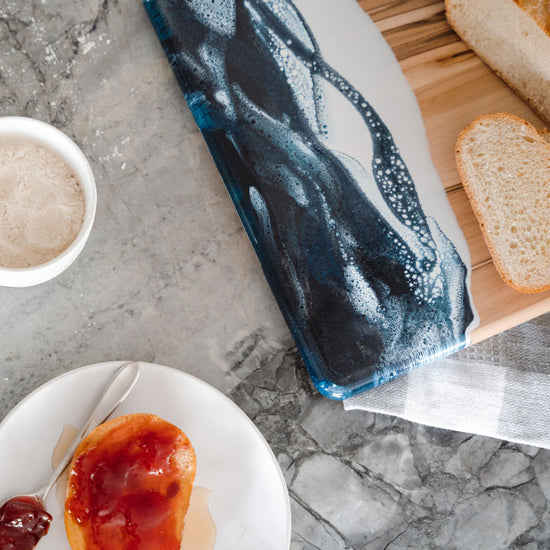 Servierbrett Brot XL, Akazienholz Marine