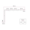 Marina3 Cherry, Massskizze Abstand 140 cm
