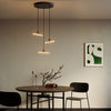 Pendelleuchte esse14 S14d, 3-flammig asymmetrisch, Baldachin Rose-One – Schwarz