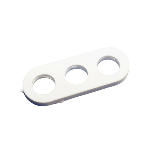 3-Loch Kabelaufhängungen (Zugentlaster) / Weiss, Set 5 Stück