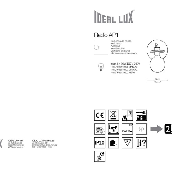 Wandleuchte Sputnik / Chrome