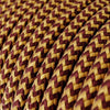 Textilkabel 2x0.75mm / Bordeaux & Gold zickzack