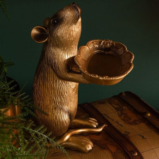 Dekoschale Ratte Rudi, gold