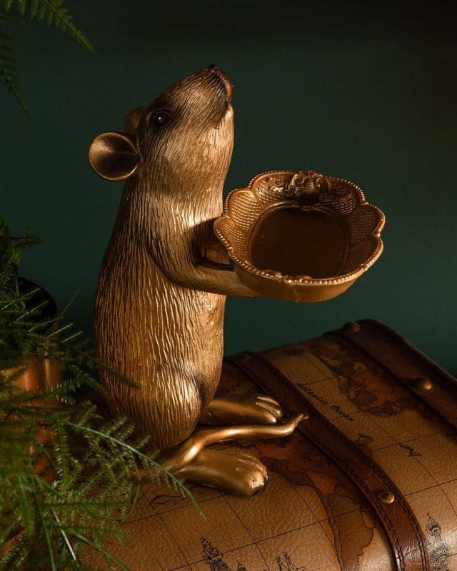 Dekoschale Ratte Rudi, gold