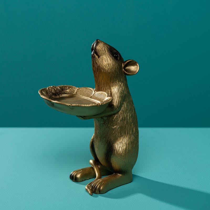 Dekoschale Ratte Rudi, gold