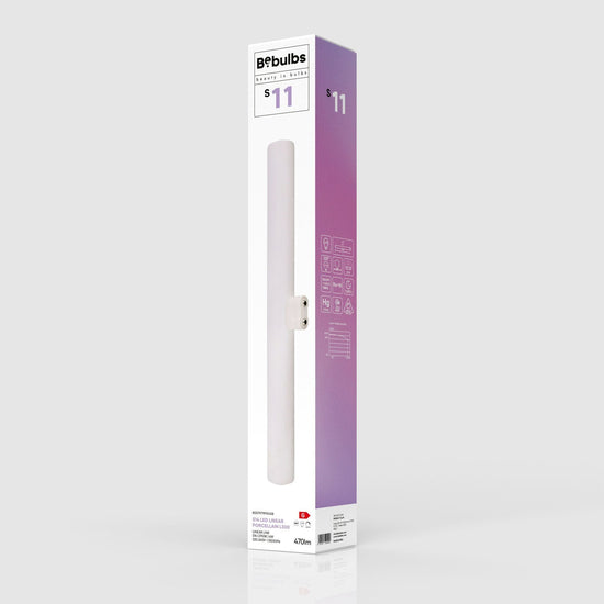 S14d LED-Röhrenlampe Porzellan-Effekt – 300 mm, 6W, 2700K, dimmbar