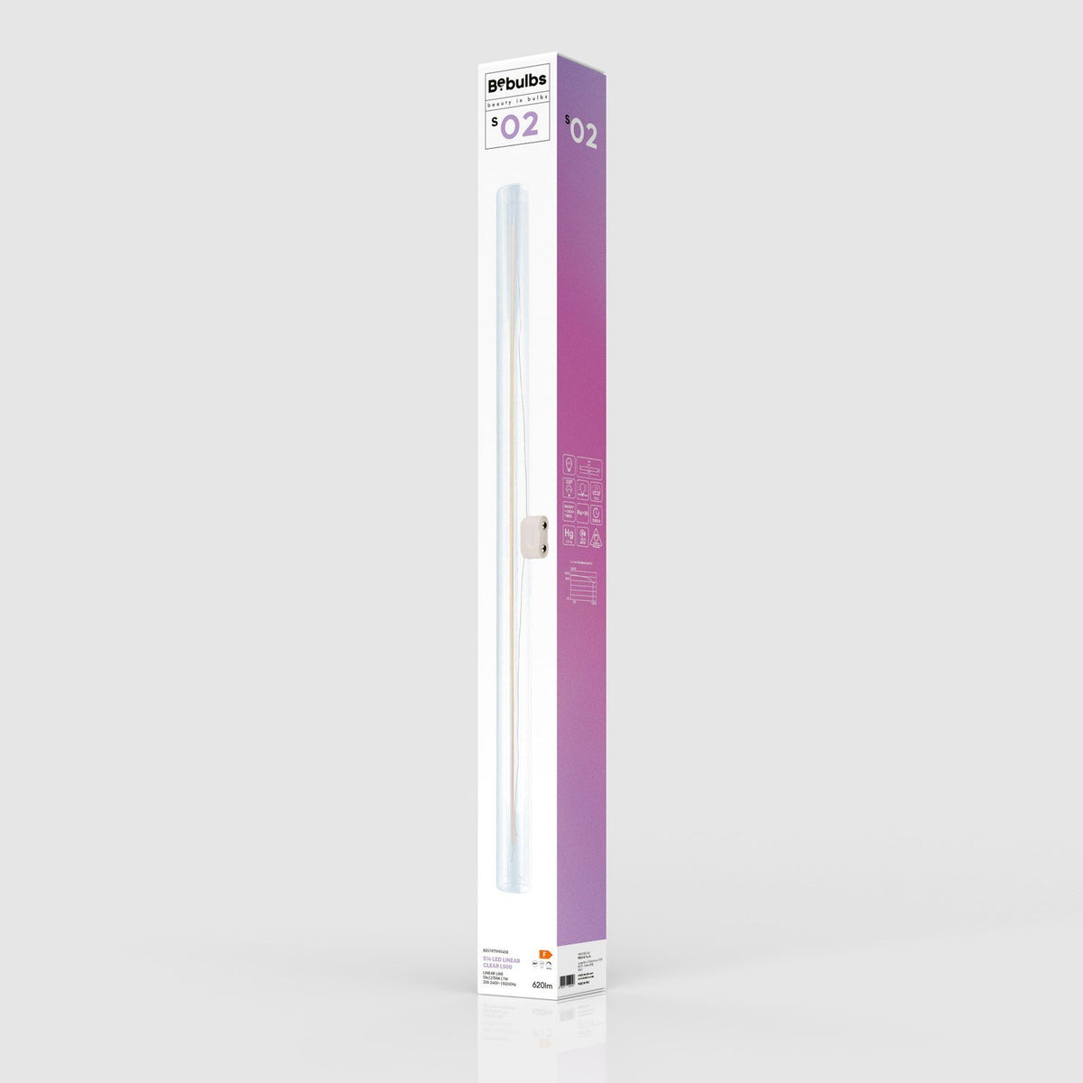 S14d LED-Röhrenlampe transparent – 500 mm, 7W, 2700K, dimmbar