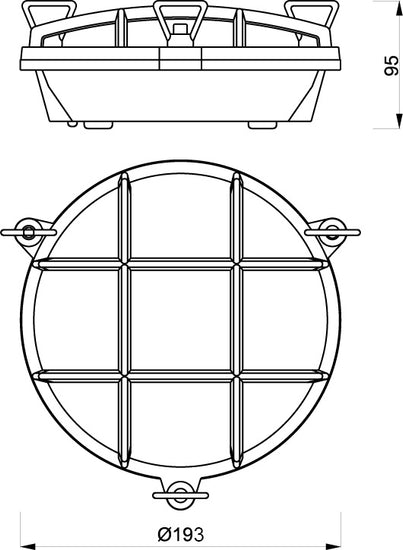 Schiffslampe Messing / Rund, Klarglas, 19cm