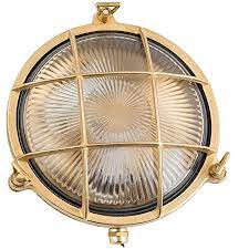 Schiffslampe Messing / Rund, Klarglas, 15cm