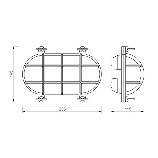 Schiffslampe Messing / Oval