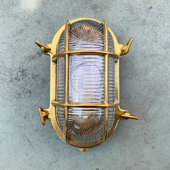 Schiffslampe Messing / Oval
