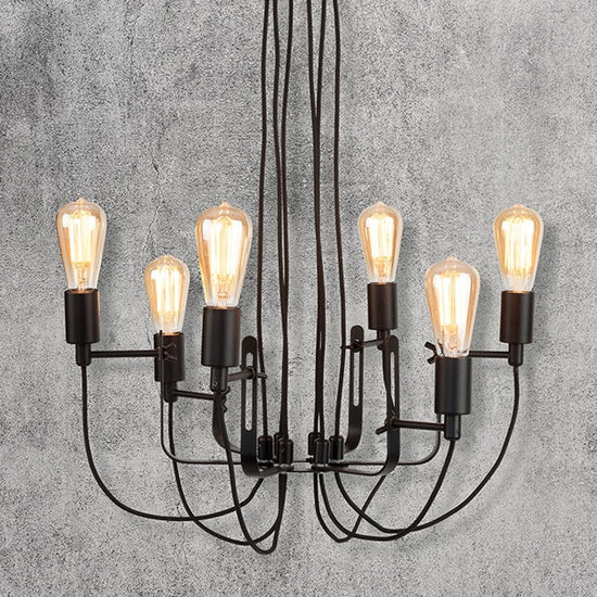 Kronleuchter 'Schreiber', 6-armig, schwarz