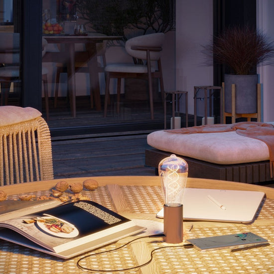 SI! 5V Tischlampe Kupfer satiniert