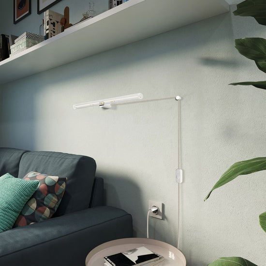 Spostaluce-Leuchte esse14 S14d mit Stecker und Schalter – Weiss