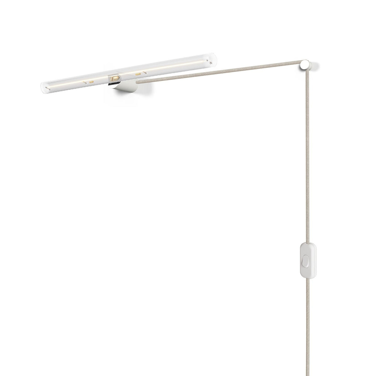 Spostaluce-Leuchte esse14 S14d mit Stecker und Schalter – Weiss