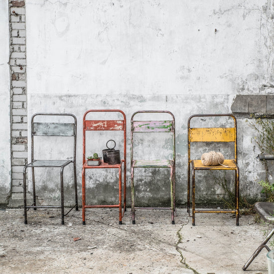 Stuhl 'Java' aus Alteisen, orange