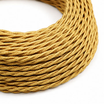 Textilkabel 2x0.75mm / Gold verdrillt