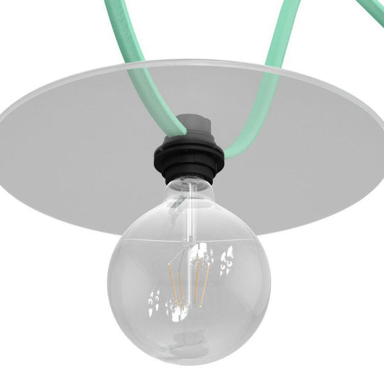 Thermoplast Fassung für Lampenschirme und Lichterketten / Schwarz E27 mit Doppelklemmring