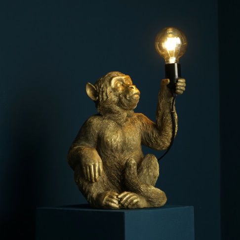 Tischleuchte Abu, sitzend, gold