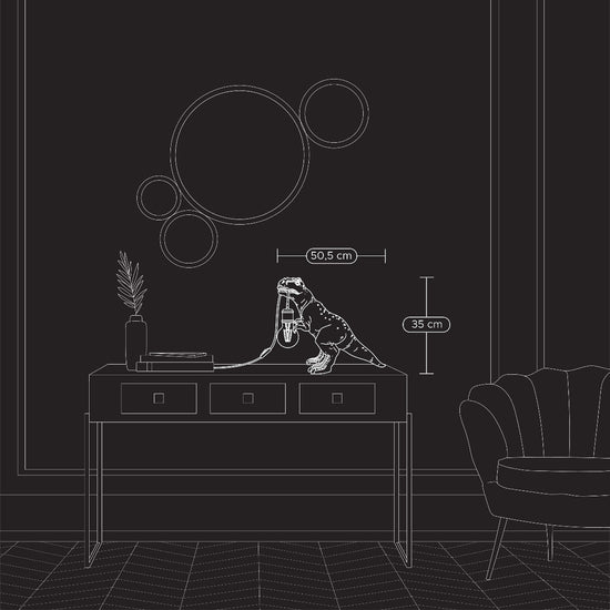 Tischleuchte Dinosaurier Rexy, gold