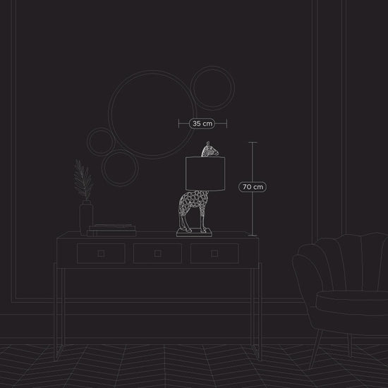 Tischleuchte Giraffe Lucie, schwarz/gold