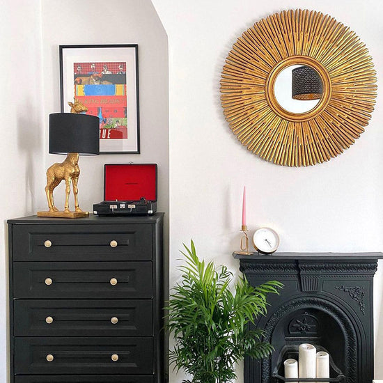 Tischleuchte Giraffe Lucie, schwarz/gold