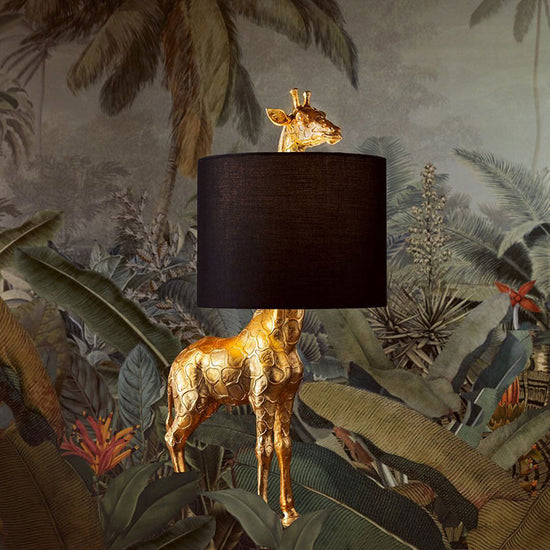 Tischleuchte Giraffe Lucie, schwarz/gold