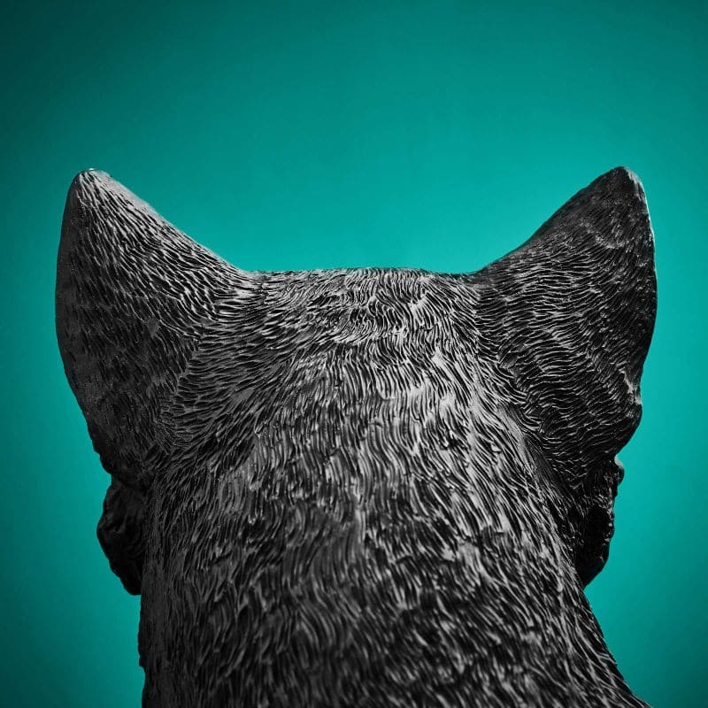 Tischleuchte Katze Chouchou schwarz Detail von hinten: Schwarze Katzenohren