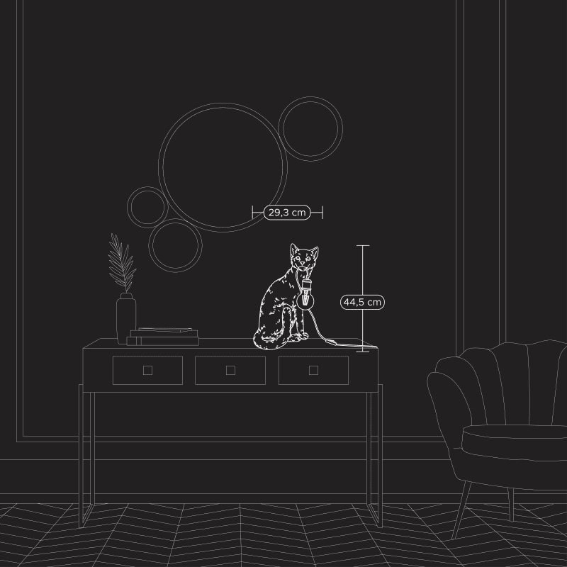 Tischleuchte Katze Chouchou schwarz Masse