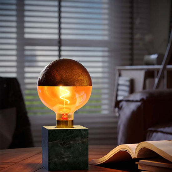 Tischleuchte Marmor Kubus / Grün