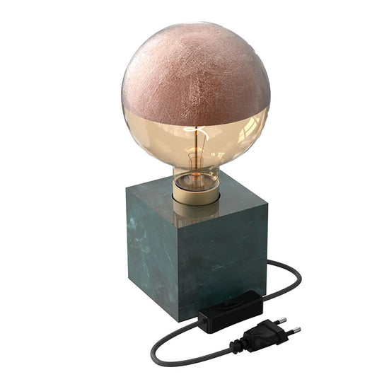 Tischleuchte Marmor Kubus / Grün