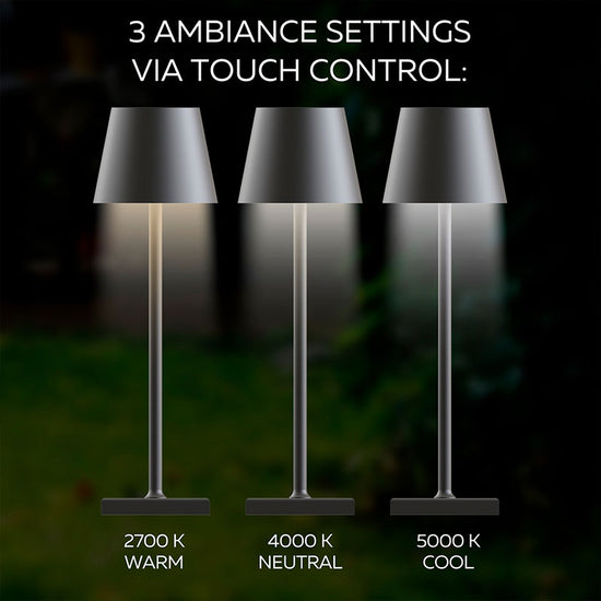 LED Outdoor Touch Tischleuchte Stelio, schwarz