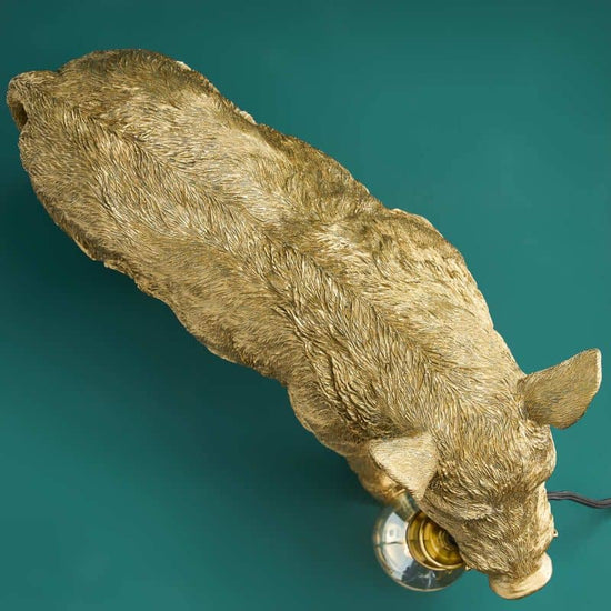Tischleuchte Wildschwein William, gold