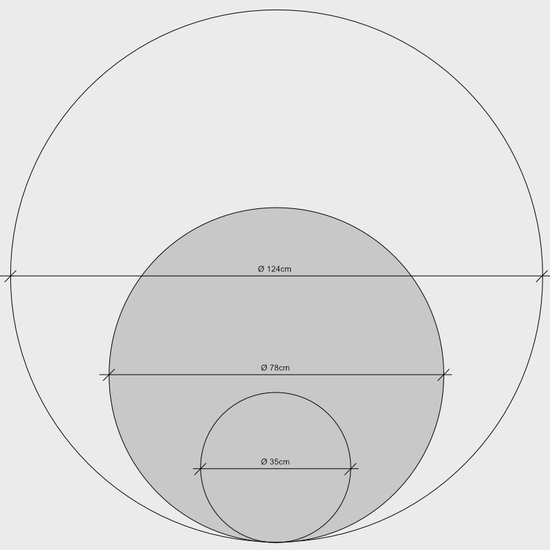 LED Dekoleuchte Erde Backlight Ø 78cm, Vermassung