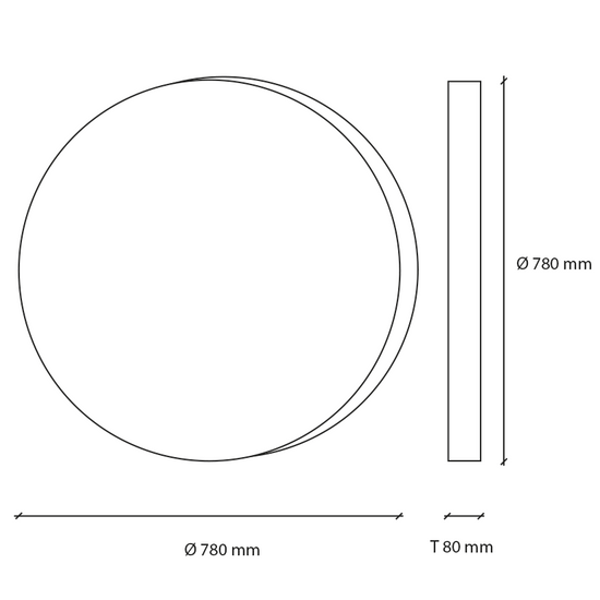 LED-Mondlampe, gross, Ø78cm – Vermassung
