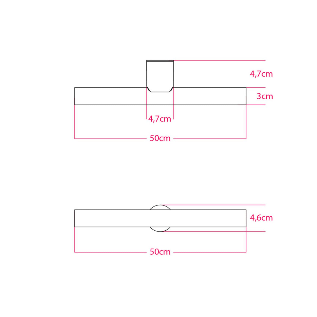 Wand- und Deckenleuchte esse14 S14d, IP44, mit LED-Röhre Porzellan-Effekt 500 mm – Marmoroptik braun