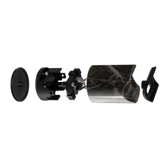 Wand- und Deckenleuchte esse14 S14d, IP44, mit LED-Röhre Porzellan-Effekt 500 mm – Marmoroptik braun