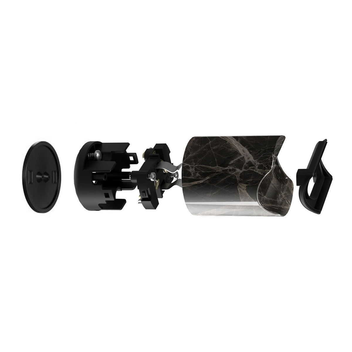 Wand- und Deckenleuchte esse14 S14d, IP44, mit LED-Röhre Porzellan-Effekt 500 mm – Marmoroptik braun