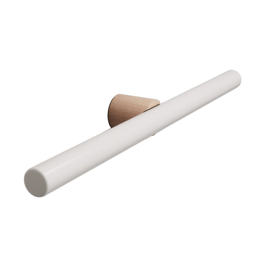 Wand- und Deckenleuchte esse14 S14d, IP44, mit LED-Röhre Porzellan-Effekt 500 mm – Neutral (Holzoptik hell)
