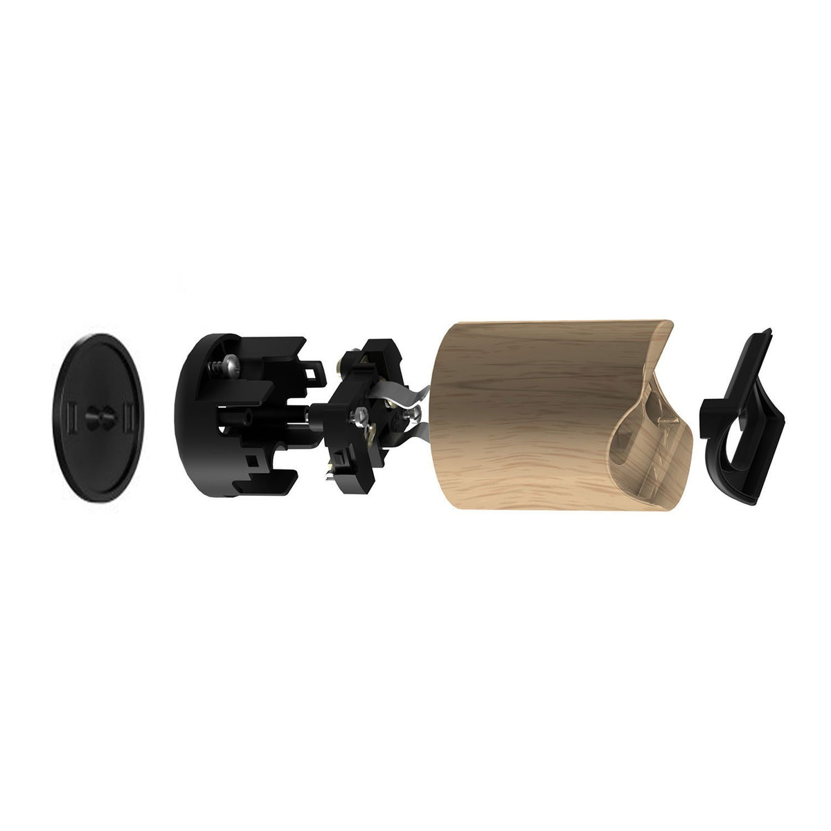 Wand- und Deckenleuchte esse14 S14d, IP44, mit LED-Röhre Porzellan-Effekt 500 mm – Neutral (Holzoptik hell)