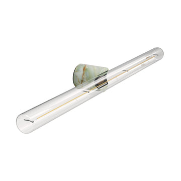 Wand- und Deckenleuchte esse14 S14d, IP44, mit LED-Röhre transparent 500 mm – Marmoroptik grün